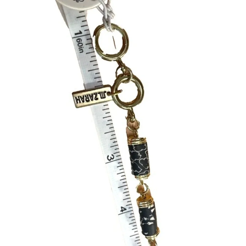 JilZarah Bracelet Unique Black White Clay beads gold‎ tone 7-8